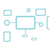 icon of a universal control board in white and teal